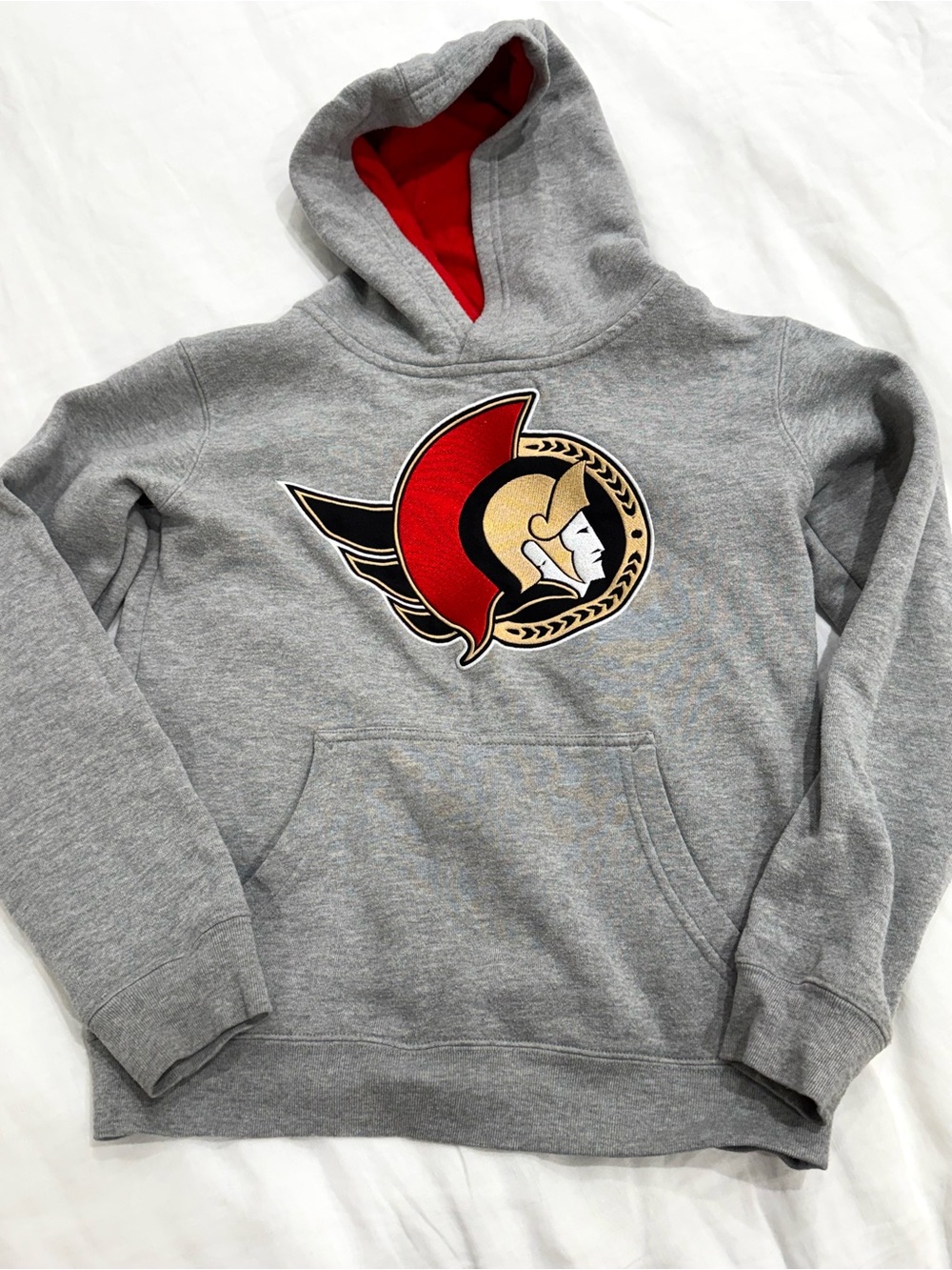 Boy’s Ottawa Senators Gray Hoodie Sweater with embroidered crest